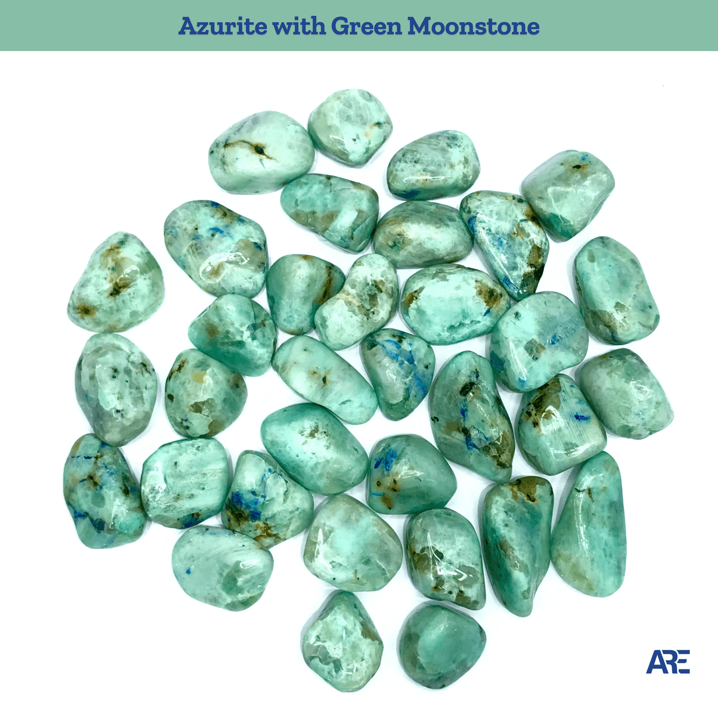 Azurite With Green Moonstone Tumbled Stone