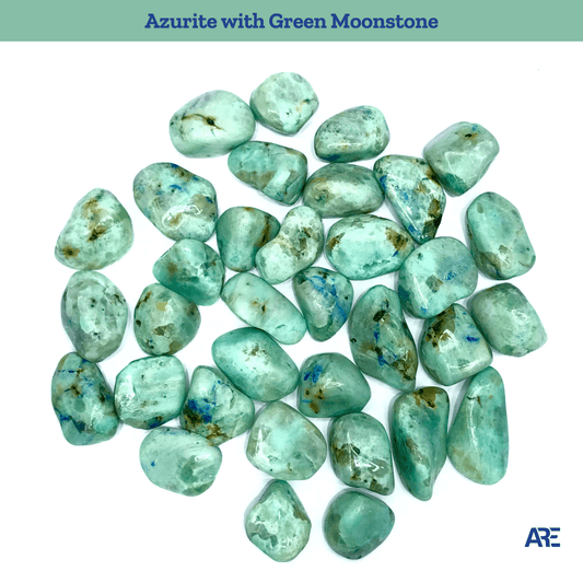 Azurite With Green Moonstone Tumbled Stone