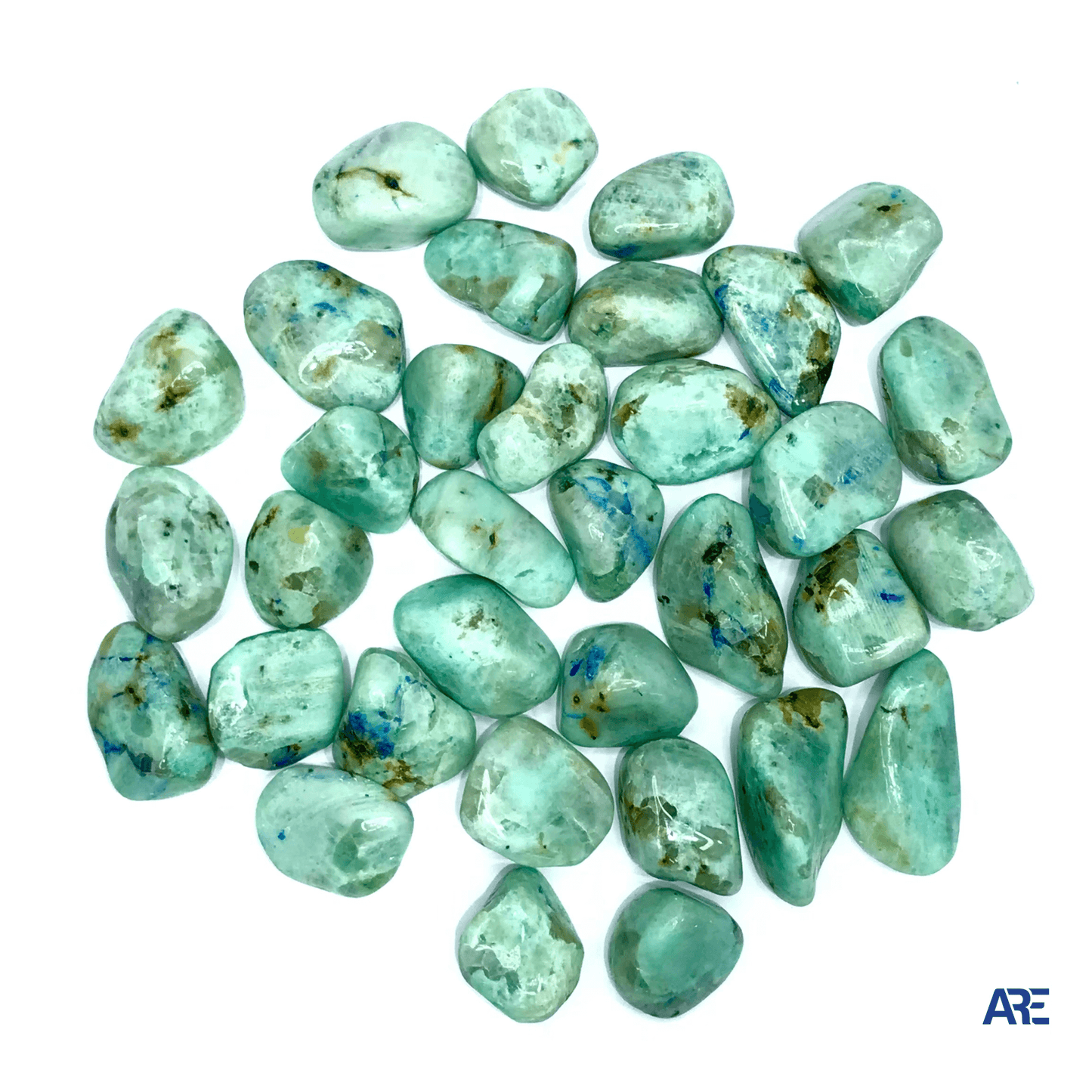 Azurite With Green Moonstone Tumbled Stone