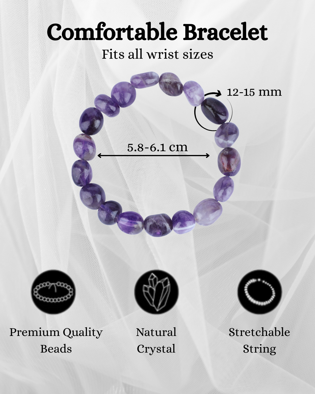 नीलम टंबल्ड ब्रेसलेट