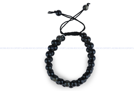 Black Obsidian String Bracelet - AEORA ROCKS INDIA -Healing Crystals superstore