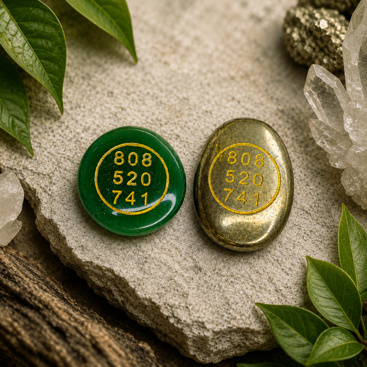 Green Jade & Pyrite Zibu keychain