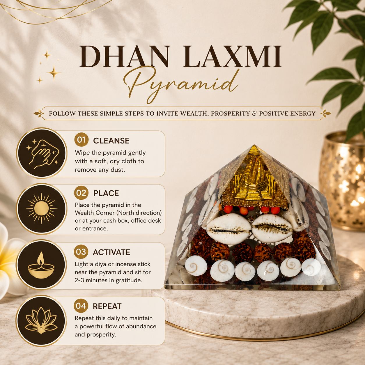 Dhan Laxmi Pyramid – Attract Wealth, Prosperity & Positive Energy