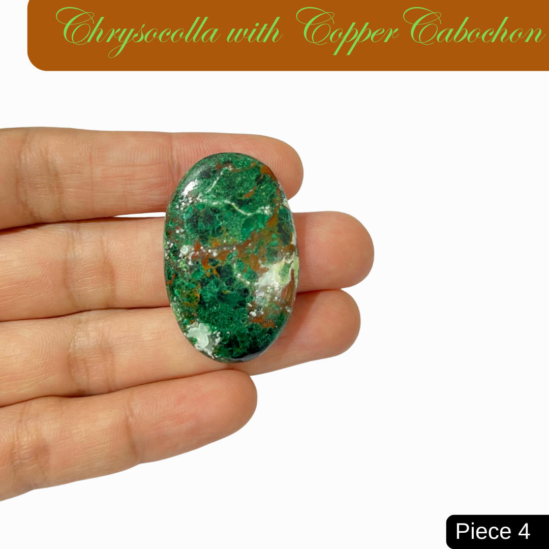 Chrysocolla with Copper Cabochons