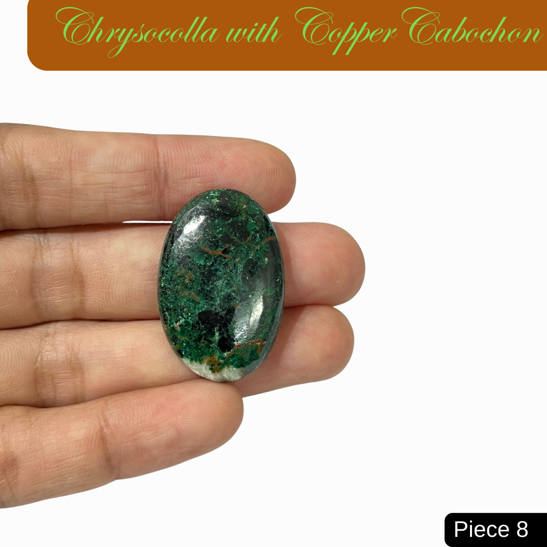 Chrysocolla with Copper Cabochons