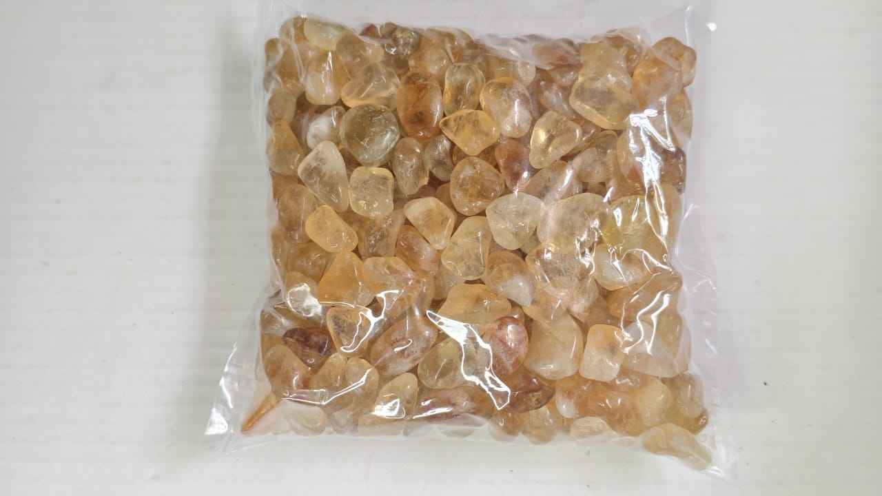HEATED CITRINE TUMBLE STONE - 1 KG