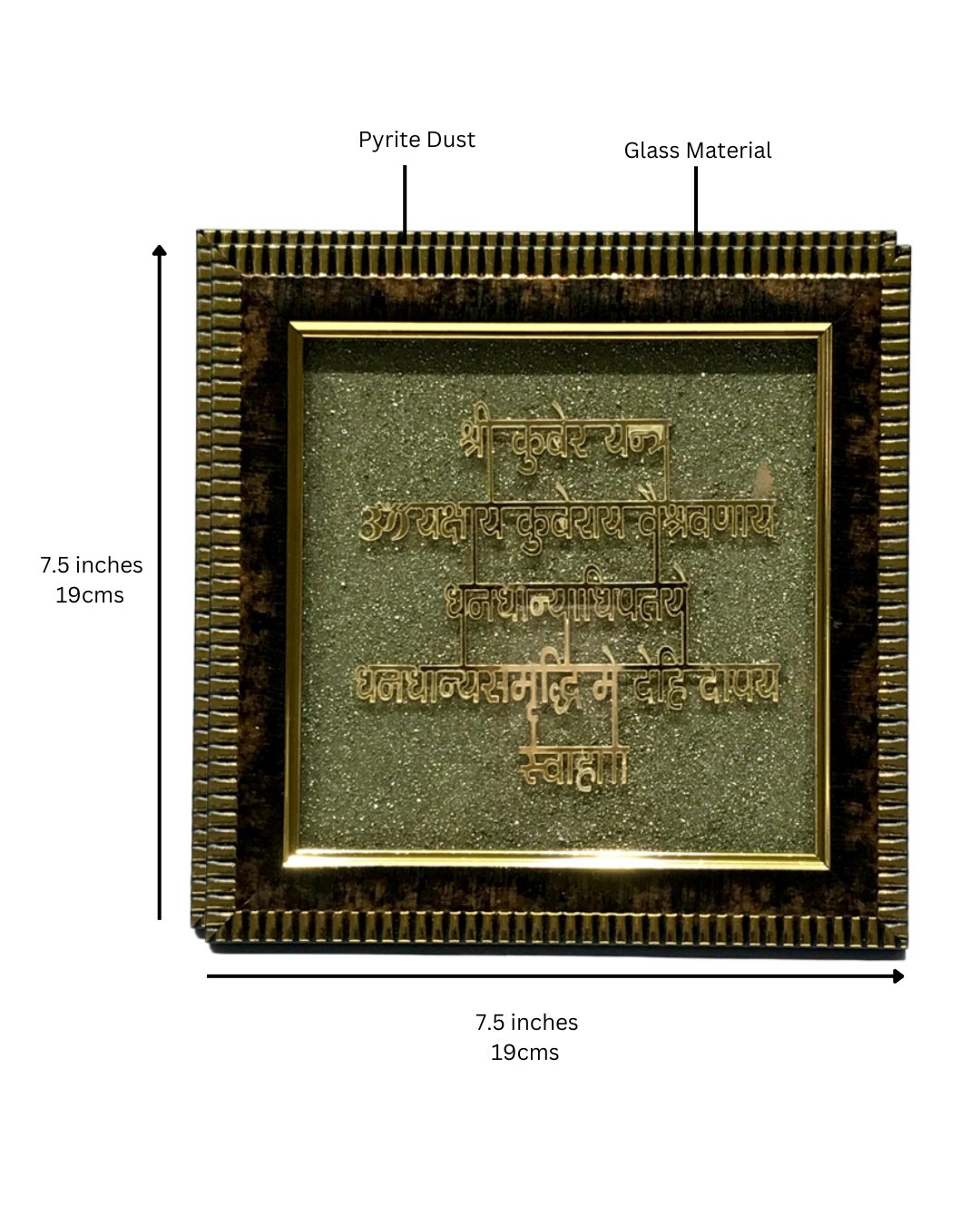 Kuber Yantra on Pyrite dust in a frame