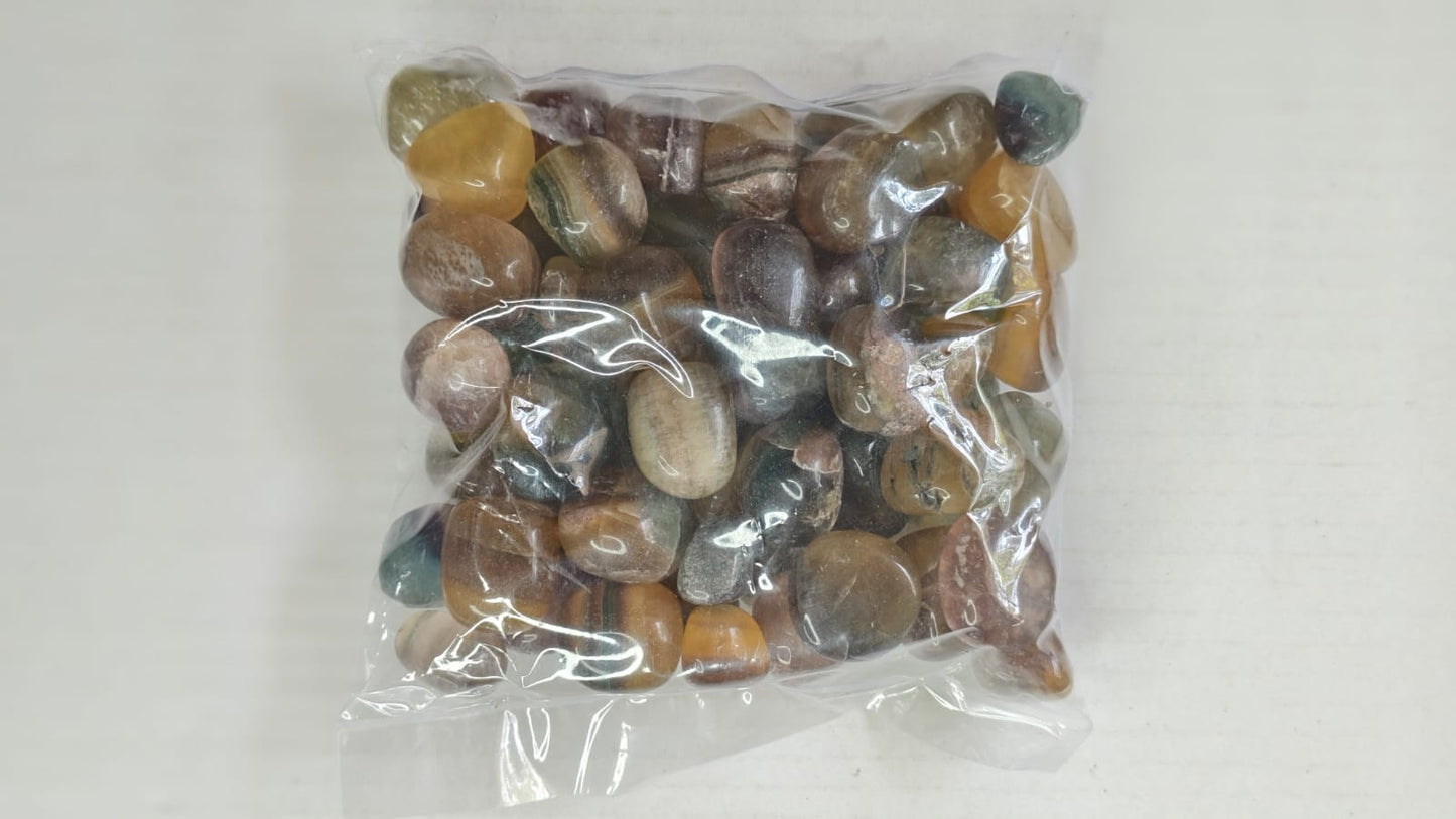 MULTI FLUORITE TUMBLE STONES - 1 KG