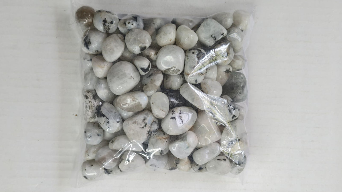 RAINBOW MOONSTONE TUMBLE STONES - 1 KG