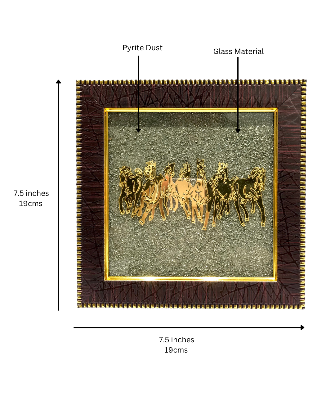 Running Horses on Pyrite dust in a frame