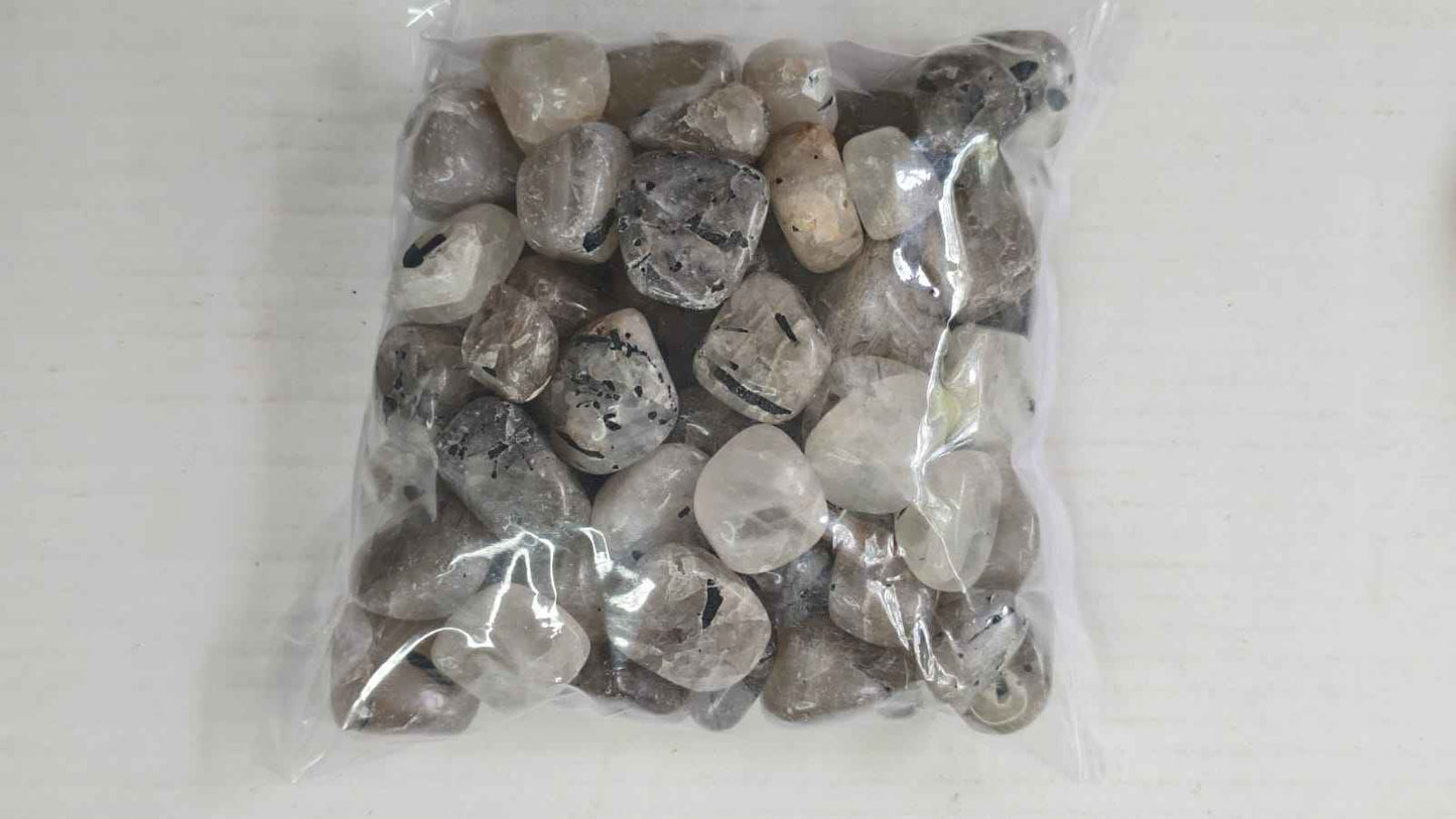 TOURMALATED QUARTZ TUMBLE STONE - 1 KG