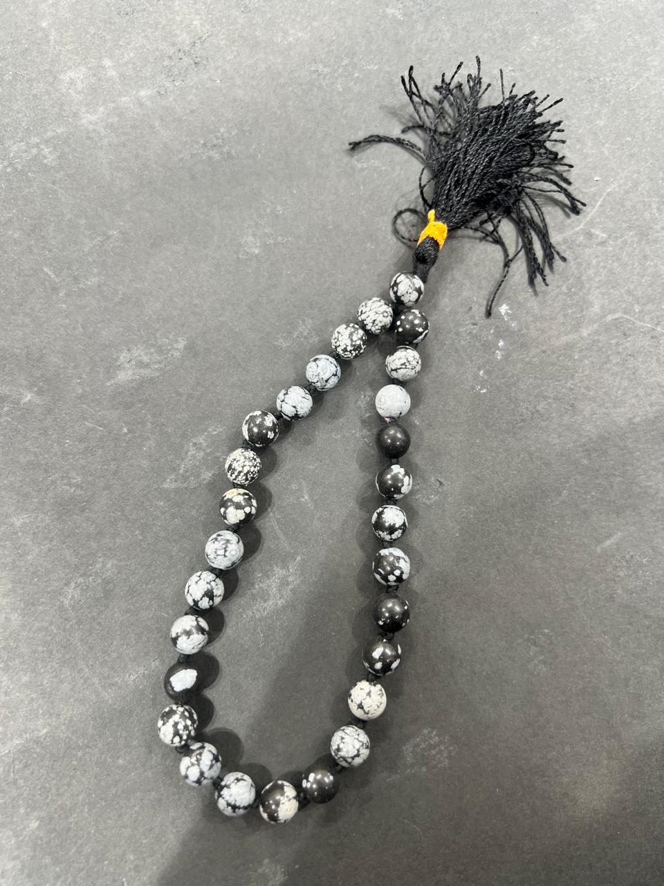 Snowflake Obsidian Japa Mala