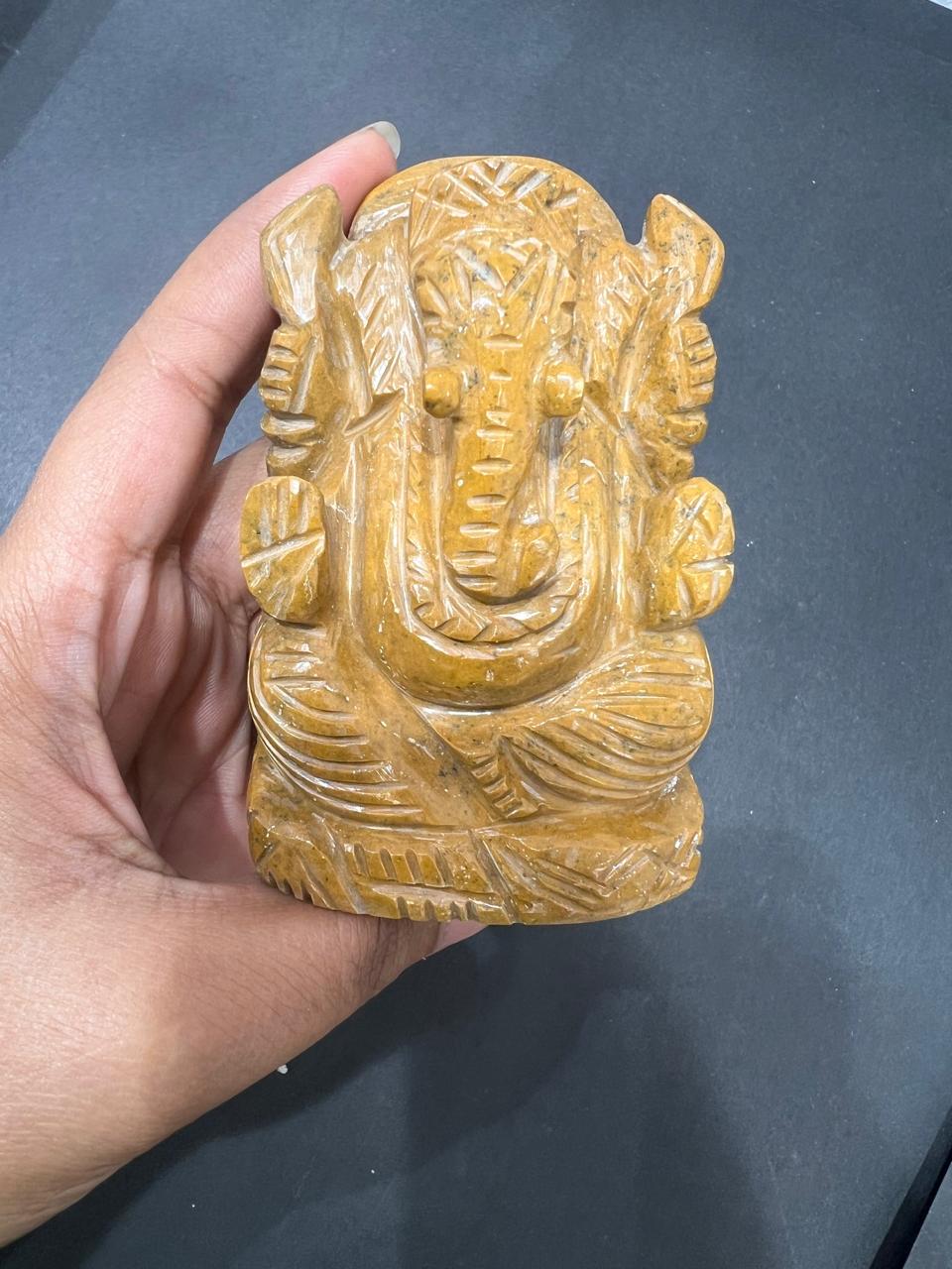 Yellow Jasper Crystal Ganesh Ganpati