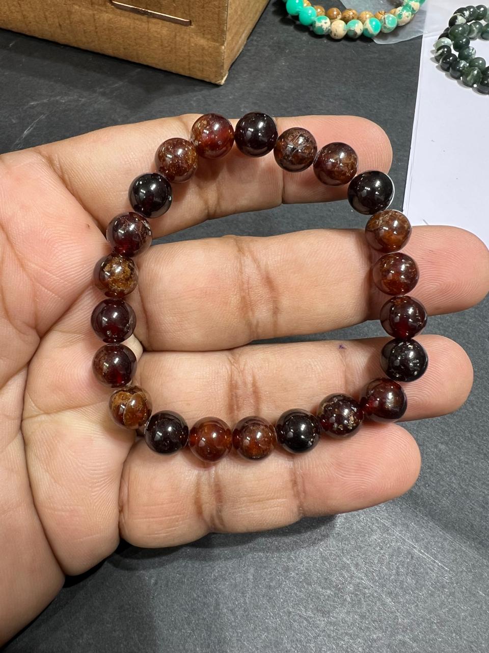 Garnet Bead Bracelet 8mm 600/-