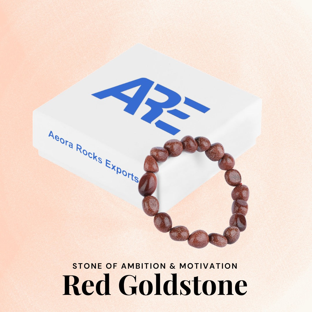 Red Goldstone Tumbled Bracelet in India - Aeora Rocks