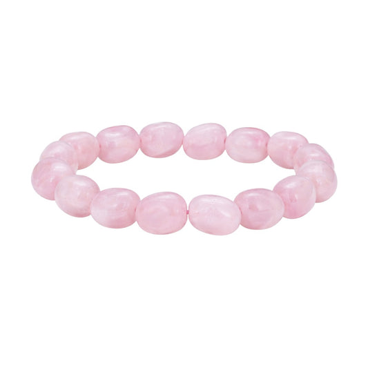 Rose Quartz Tumble Bracelet – Natural Love & Heart Healing Crystal Bracelet - AEORA ROCKS INDIA -Healing Crystals superstore