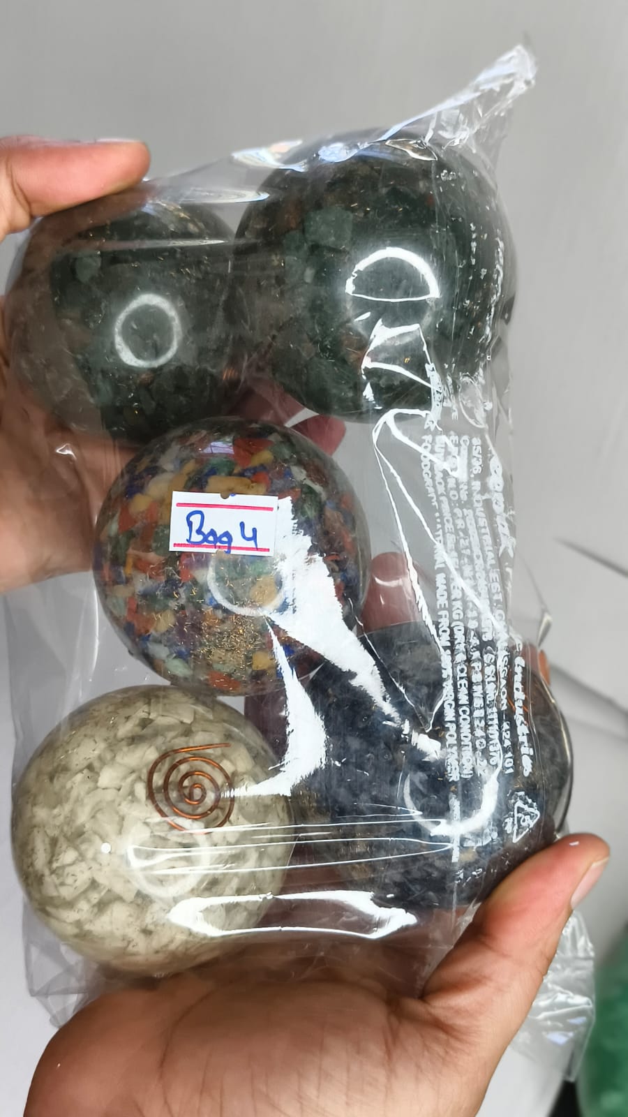 MIX ORGONITE SPHERE BAG 4 - 1 KG, 5 PCS
