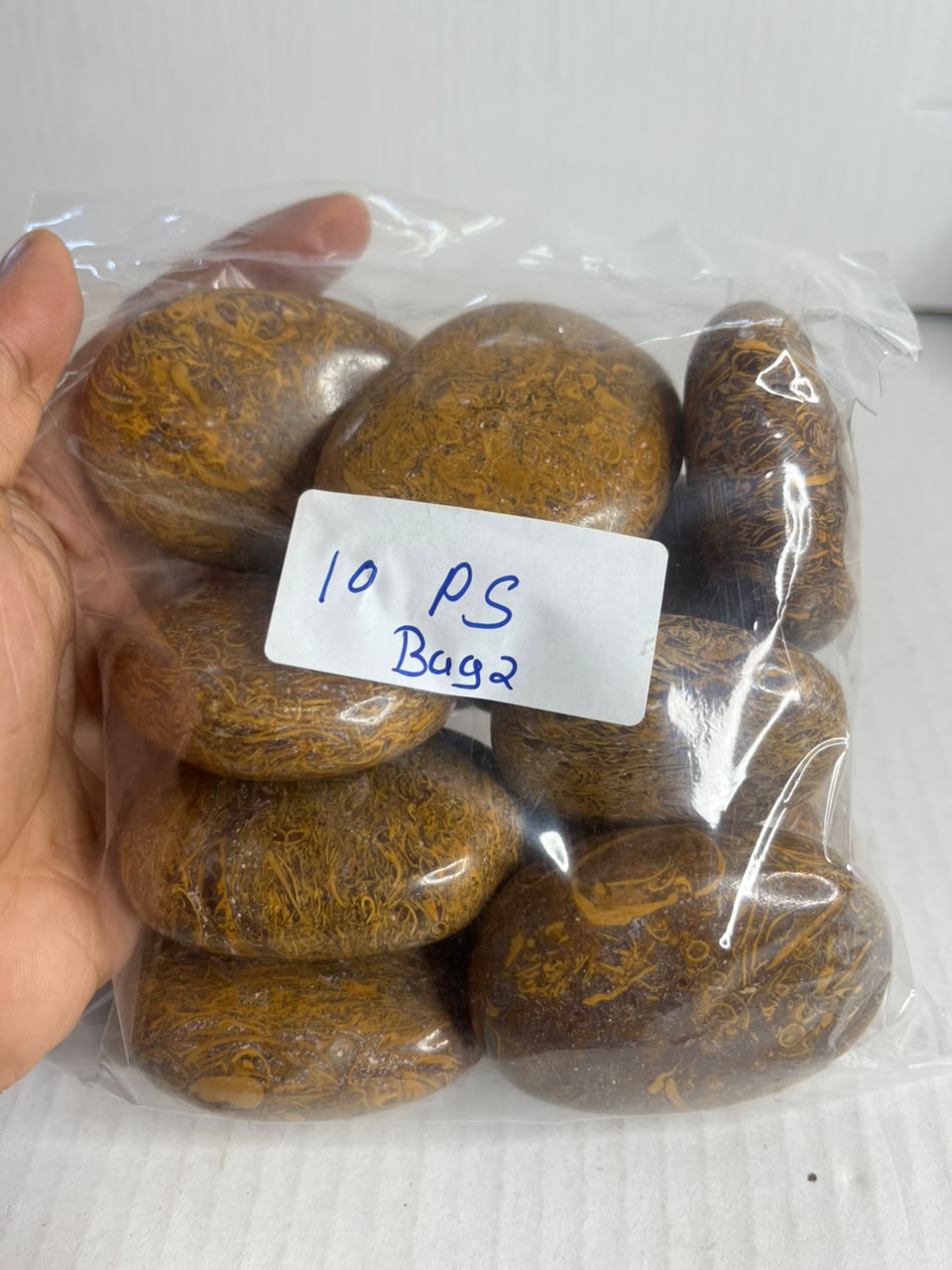 MARIYAM JASPER PALMSTONES BAG 2 - 1 KG, 10 PCS - AEORA ROCKS INDIA -Healing Crystals superstore