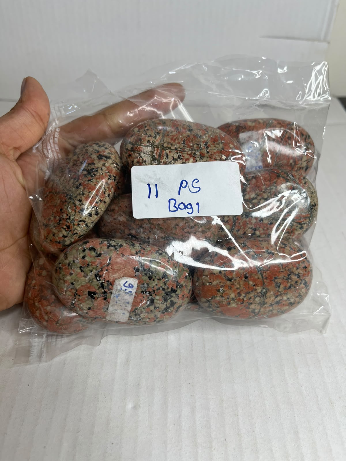 UNAKITE B PALM STONE BAG 1 - 1 KG, 11 PCS - AEORA ROCKS INDIA -Healing Crystals superstore