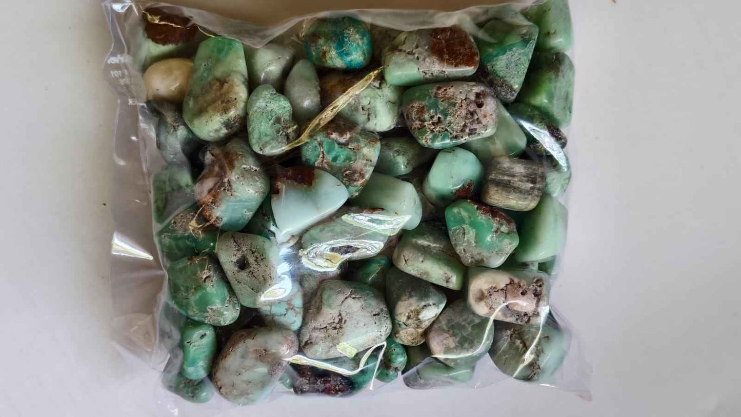 CHRYSOPRASE TUMBLE STONES - 1 KG