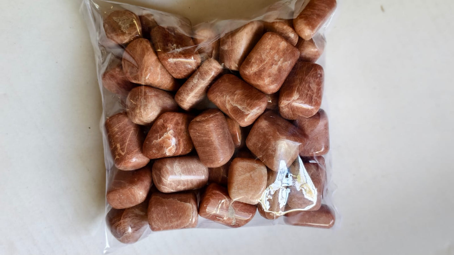 PEACH MOONSTONE TUMBLE STONES - 1 KG