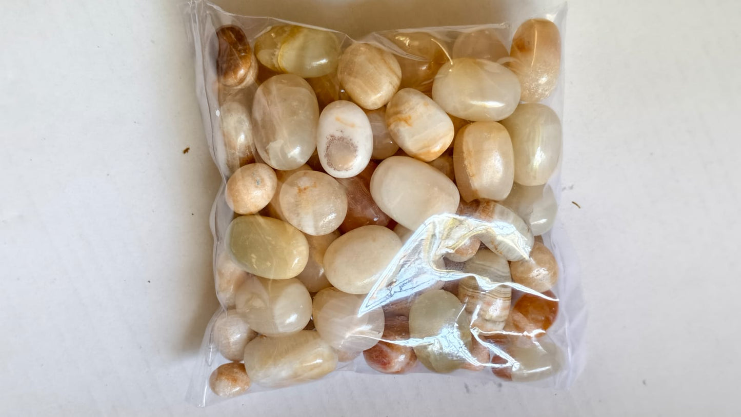 YELLOW CALCITE TUMBLE STONES - 1 KG