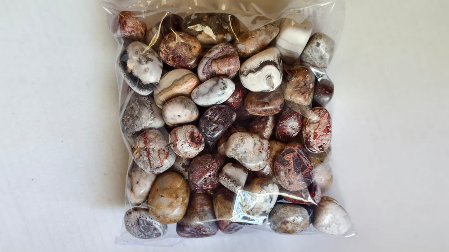 CRAZY LACE AGATE TUMBLE STONES - 1 KG