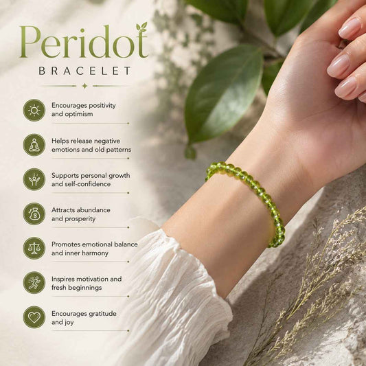 NATURAL PERIDOT 6MM BRACELET
