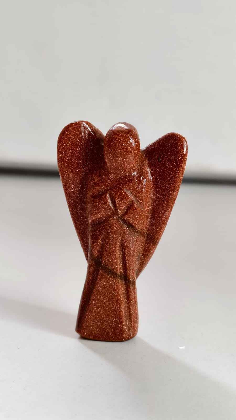RED GOLD STONE ANGEL 2 INCH
