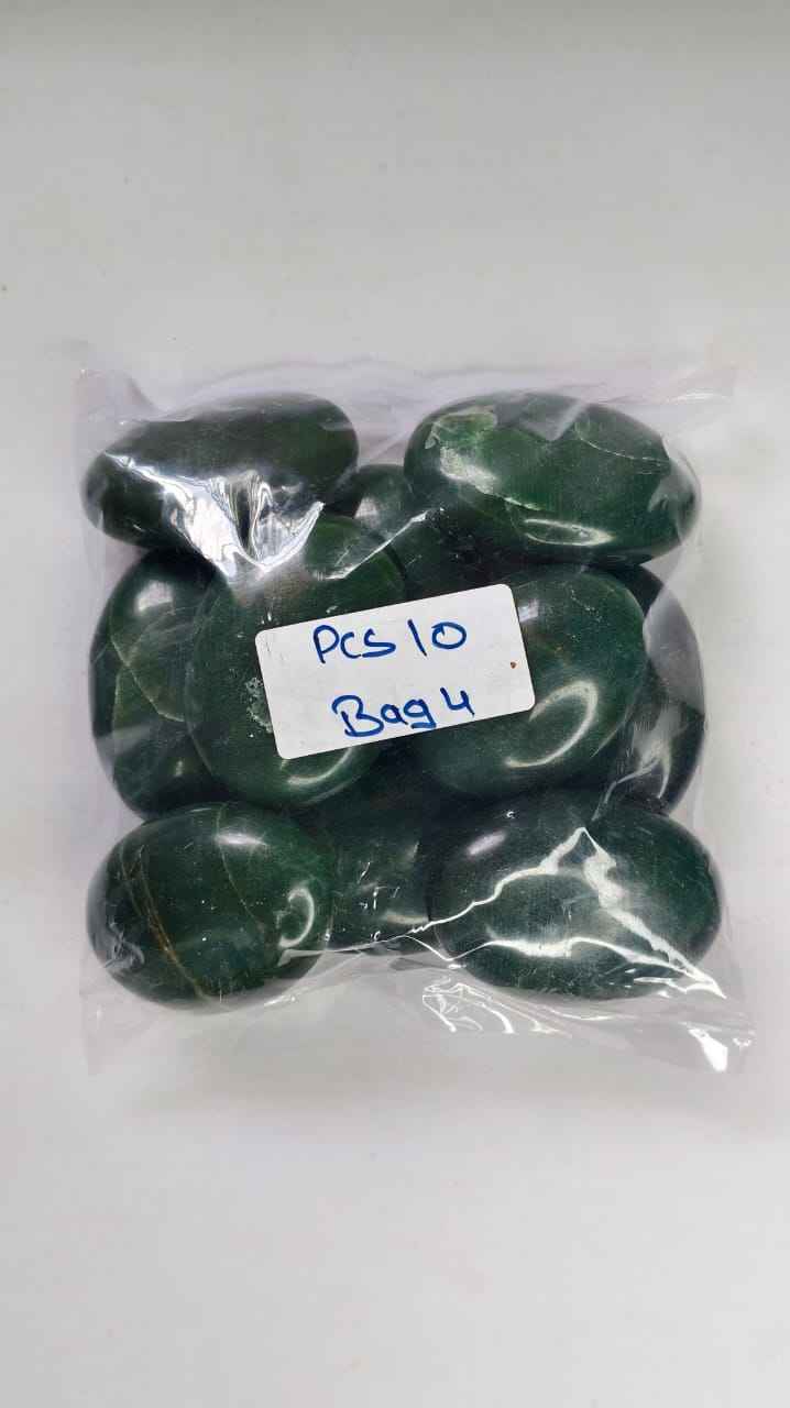 GREEN JADE PALMSTONES BAG 4 - 1 KG, 10 PCS