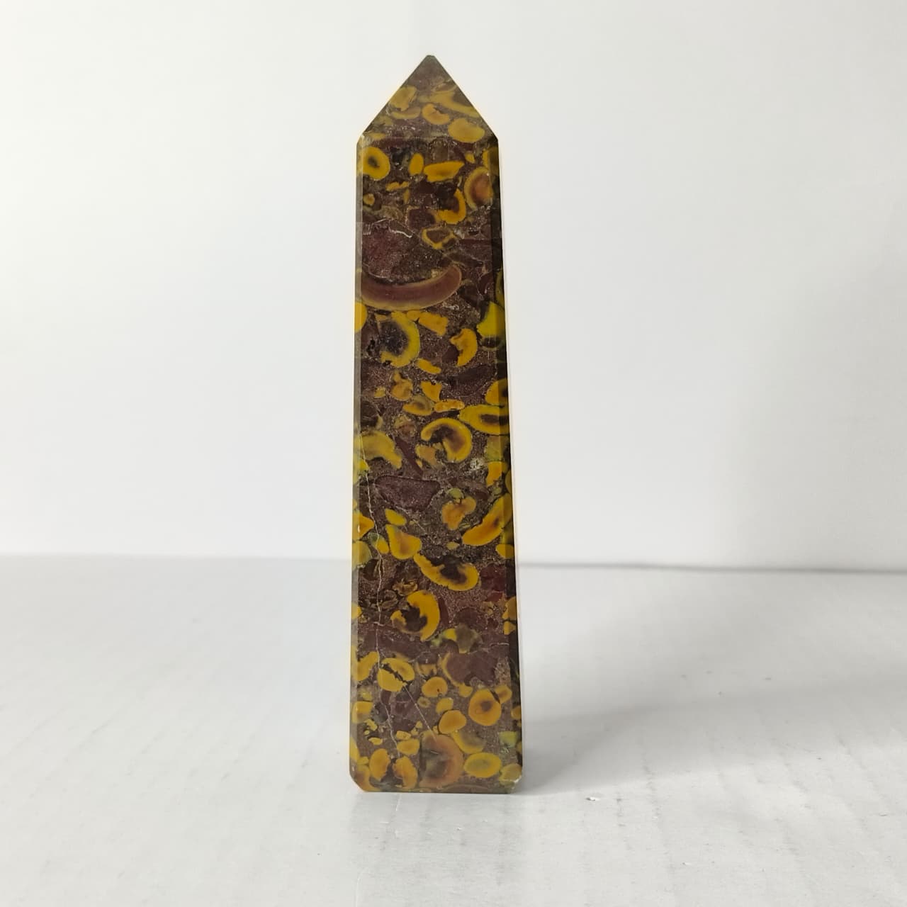 Natural Fruit Jasper Crystal Tower | Polished Fruit Jasper Point for Grounding, Stability & Vital Energy