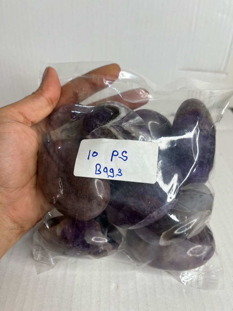 AMETHYST PALMSTONES BAG 3 - 1 KG, 10 PCS