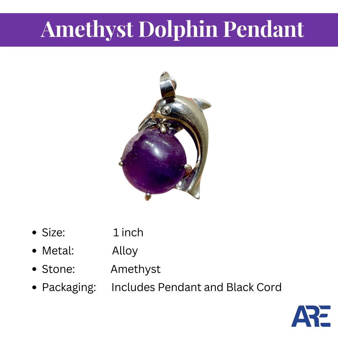 Amethyst Dolphin Pendant - AEORA ROCKS INDIA - Healing Crystals superstore