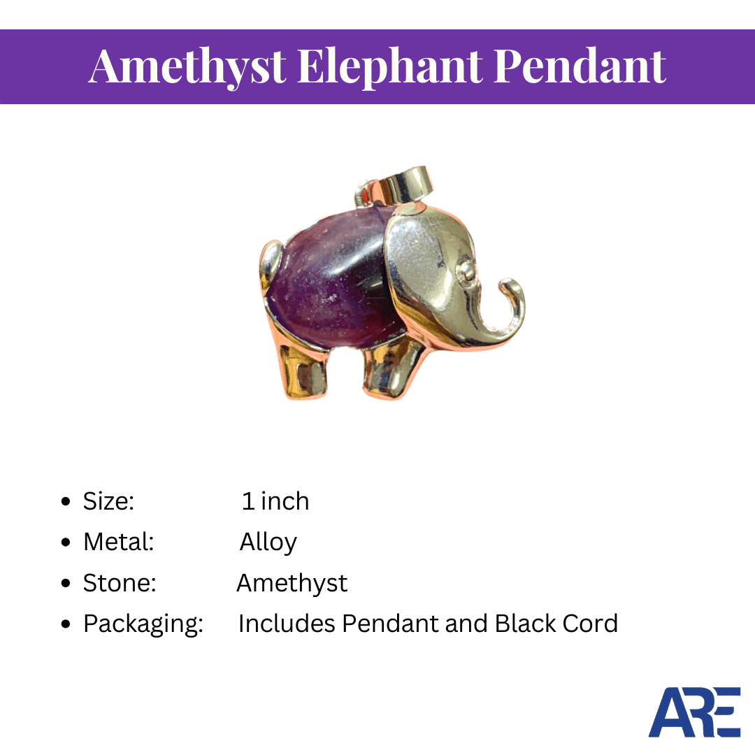 Amethyst Elephant Pendant - AEORA ROCKS INDIA - Healing Crystals superstore