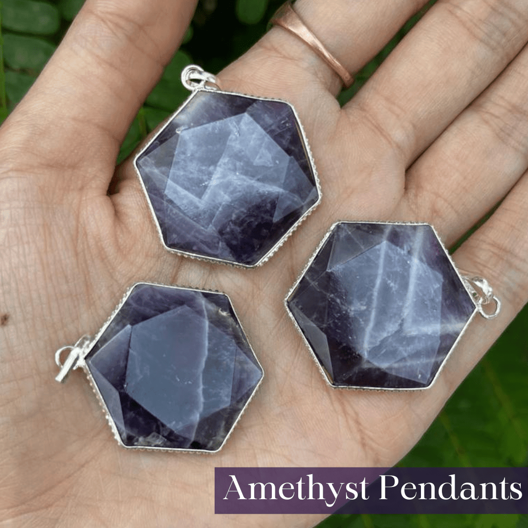 Amethyst Hexagon Pendant in India - Aeora Rocks - AEORA ROCKS INDIA - Healing Crystals superstore