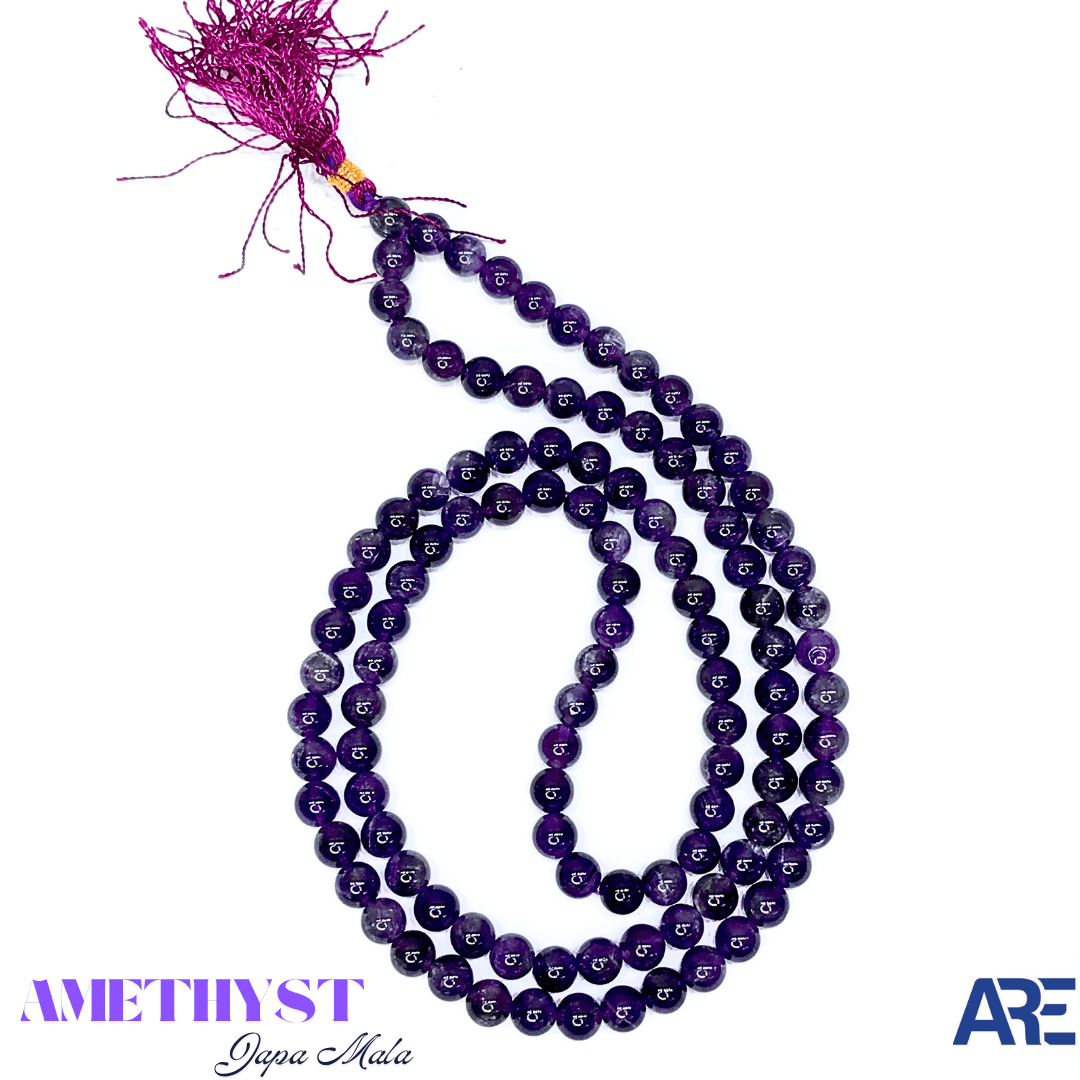 Amethyst Japa Mala - AEORA ROCKS INDIA - Healing Crystals superstore