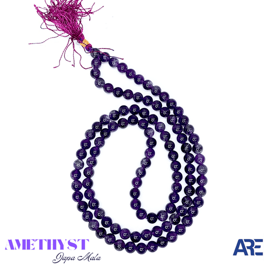 Amethyst Japa Mala - AEORA ROCKS INDIA - Healing Crystals superstore