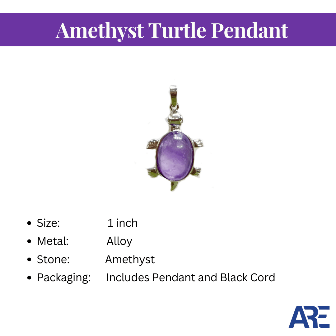 Amethyst Turtle Pendant - AEORA ROCKS INDIA - Healing Crystals superstore