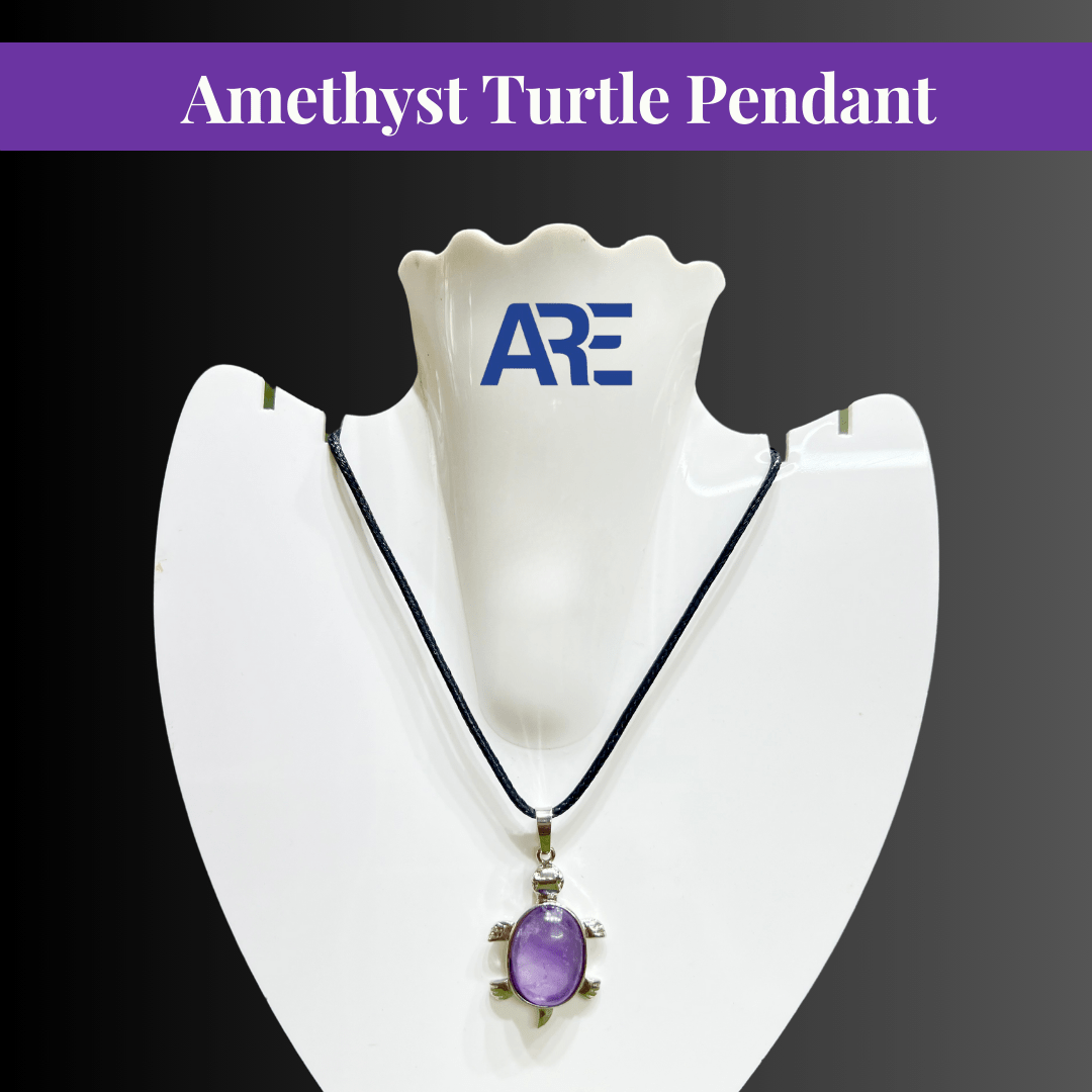 Amethyst Turtle Pendant - AEORA ROCKS INDIA - Healing Crystals superstore