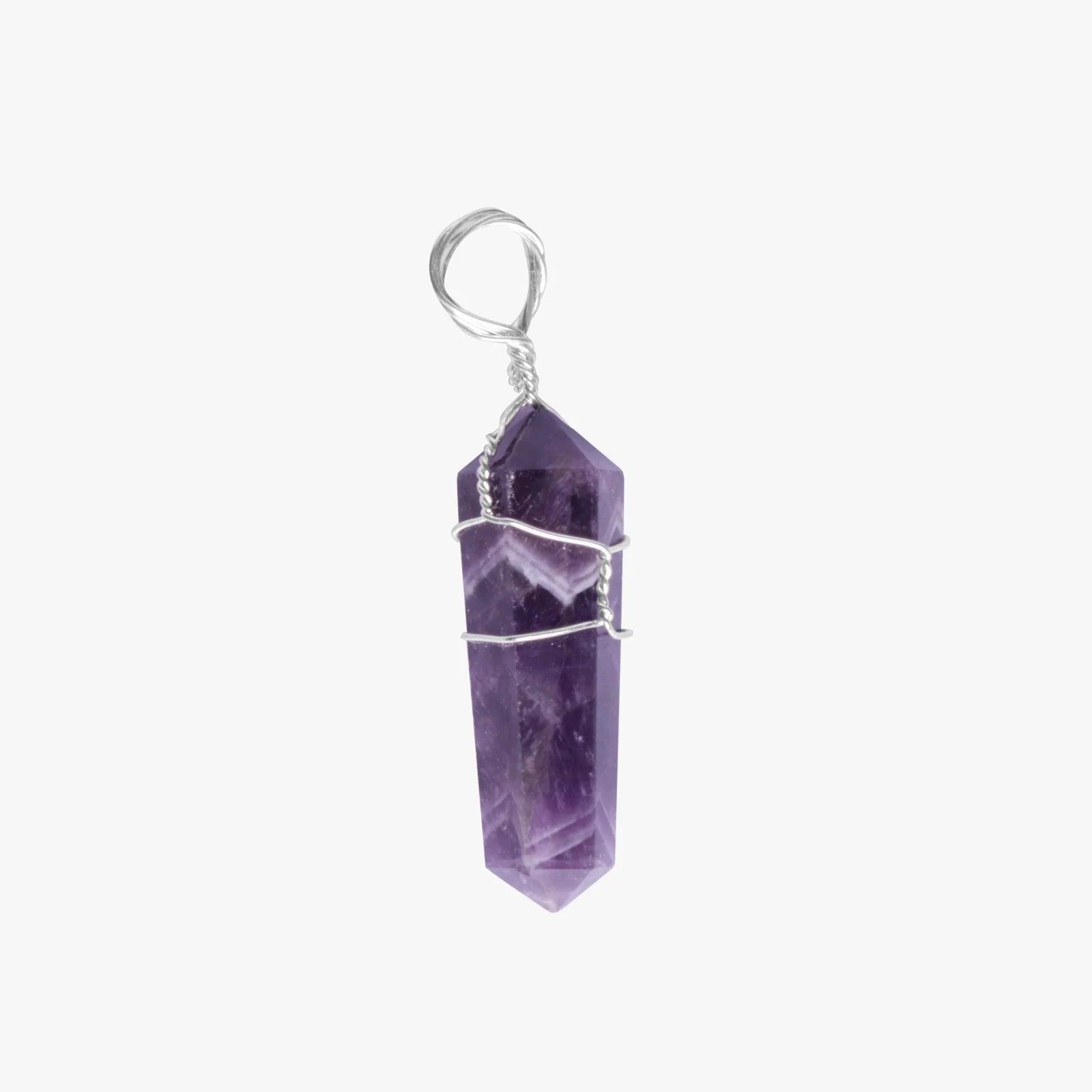 Amethyst Vogal Wire Wrapped Pendant in India - Aeora Rocks - AEORA ROCKS INDIA - Healing Crystals superstore