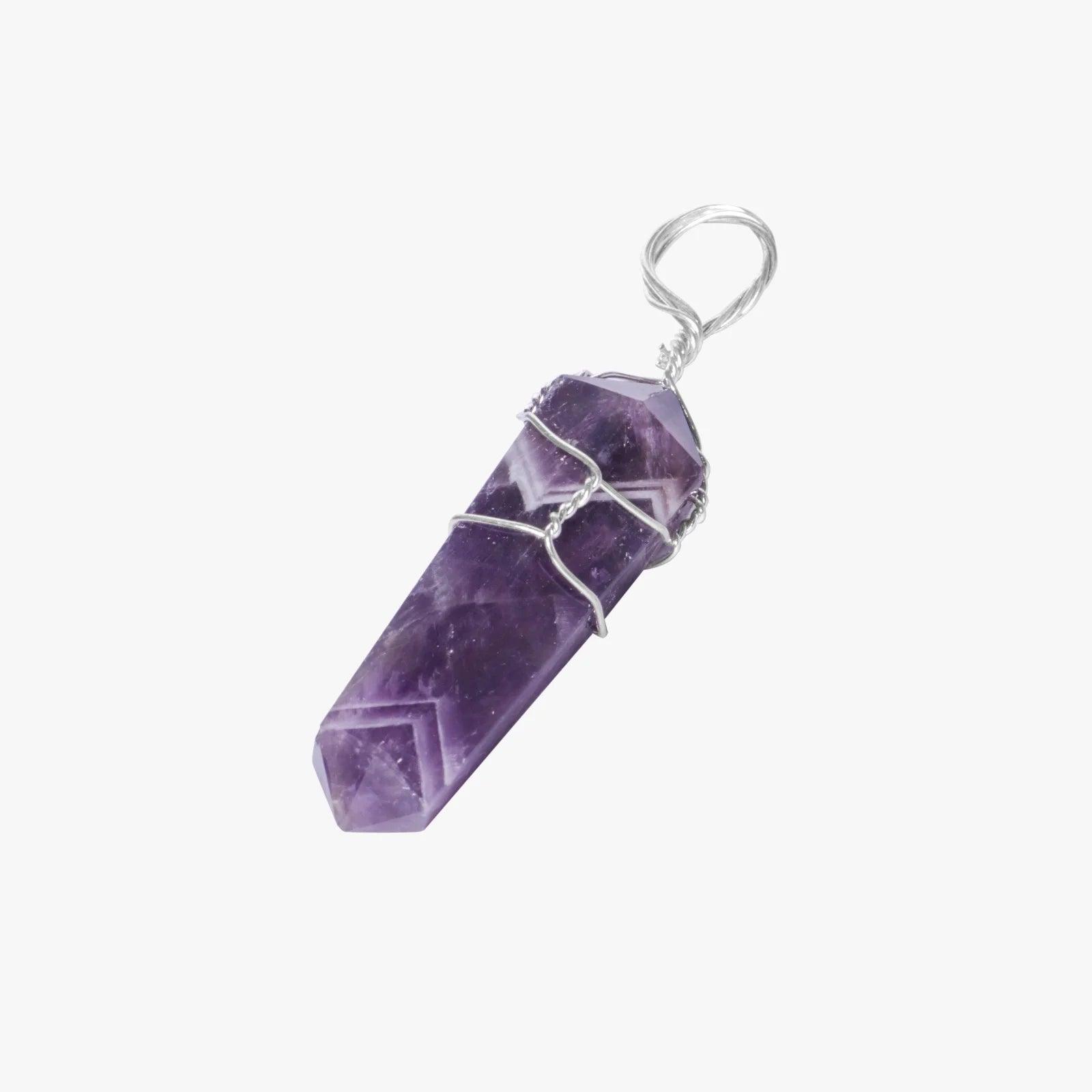 Amethyst Vogal Wire Wrapped Pendant in India - Aeora Rocks - AEORA ROCKS INDIA - Healing Crystals superstore