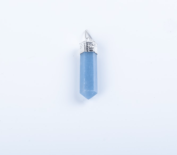 Angelite Single Point Pendant - AEORA ROCKS INDIA - Healing Crystals superstore