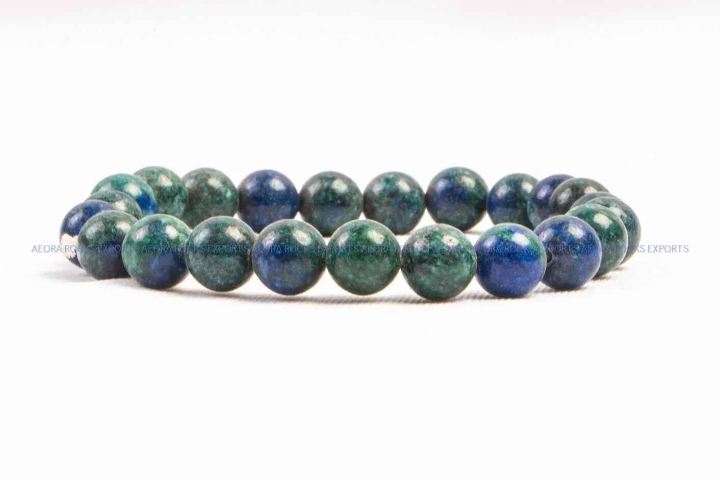 Azurite Malachite 8mm Bead Bracelet in India - Aeora Rocks