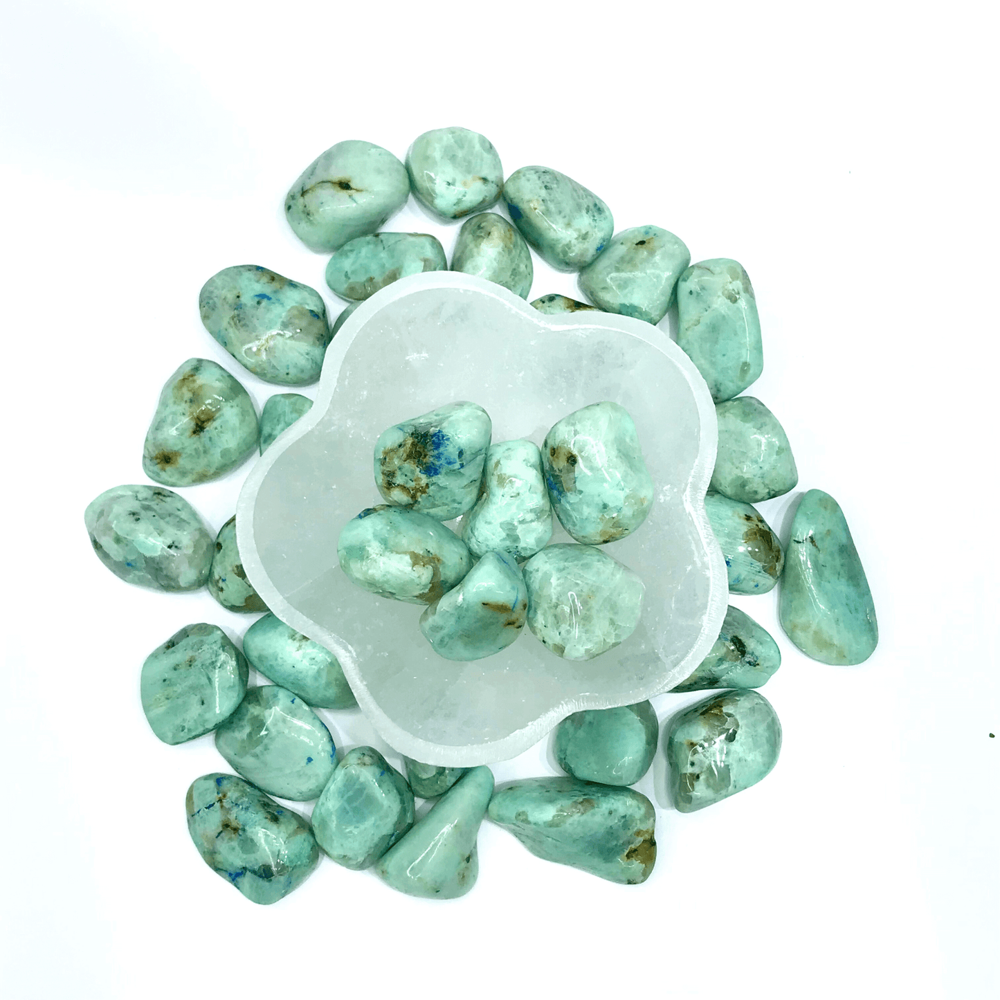 Azurite With Green Moonstone Tumbled Stone - AEORA ROCKS INDIA - Healing Crystals superstore