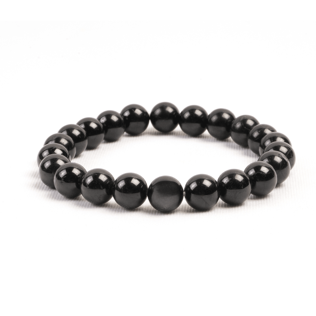 Black Tourmaline Bead Bracelet - AEORA ROCKS INDIA - Healing Crystals superstore