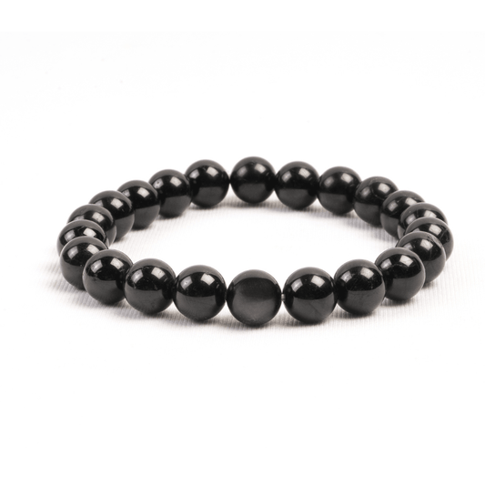 Black Tourmaline Bead Bracelet - AEORA ROCKS INDIA - Healing Crystals superstore