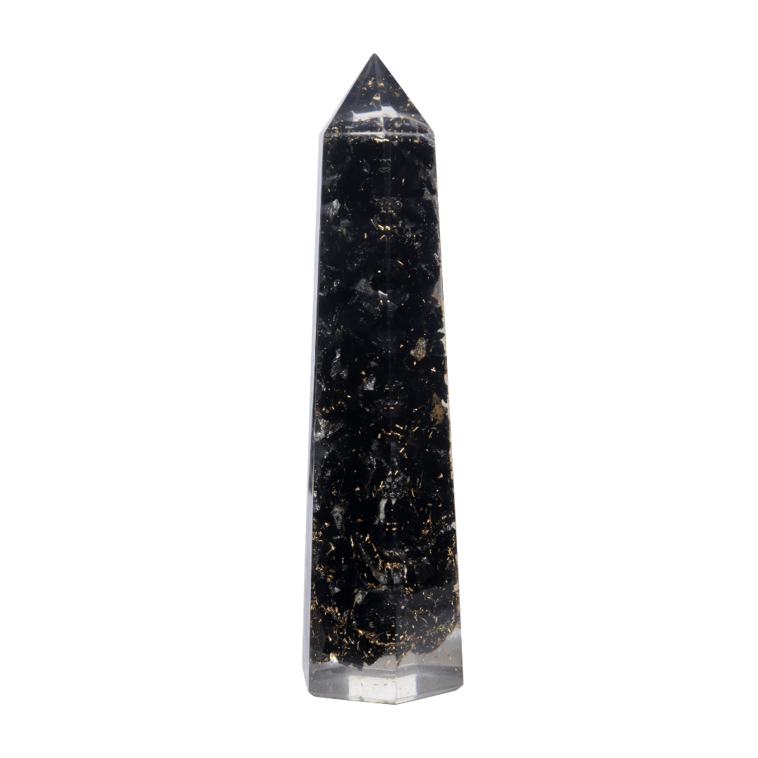 Black Tourmaline Orgonite Tower - AEORA ROCKS INDIA - Healing Crystals superstore
