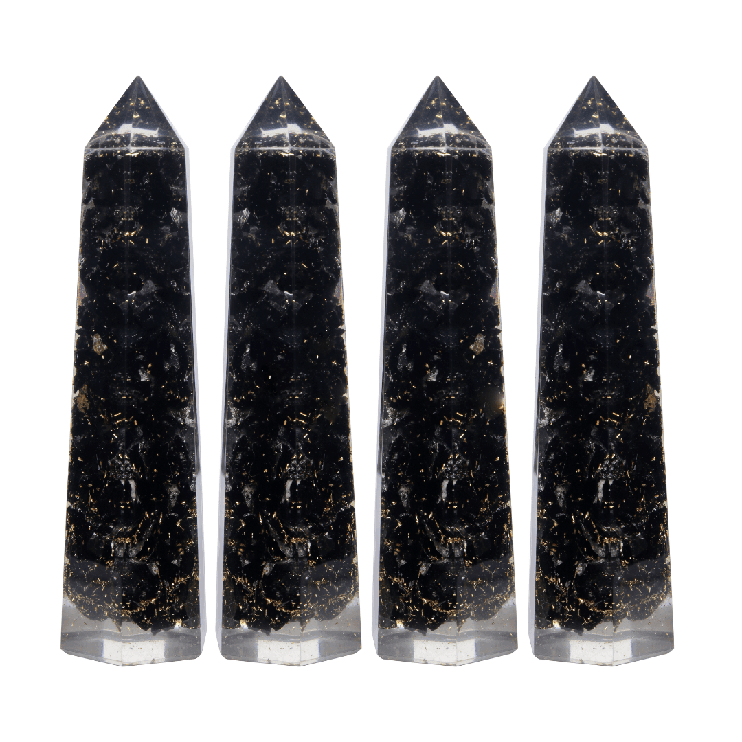 Black Tourmaline Orgonite Tower - AEORA ROCKS INDIA - Healing Crystals superstore