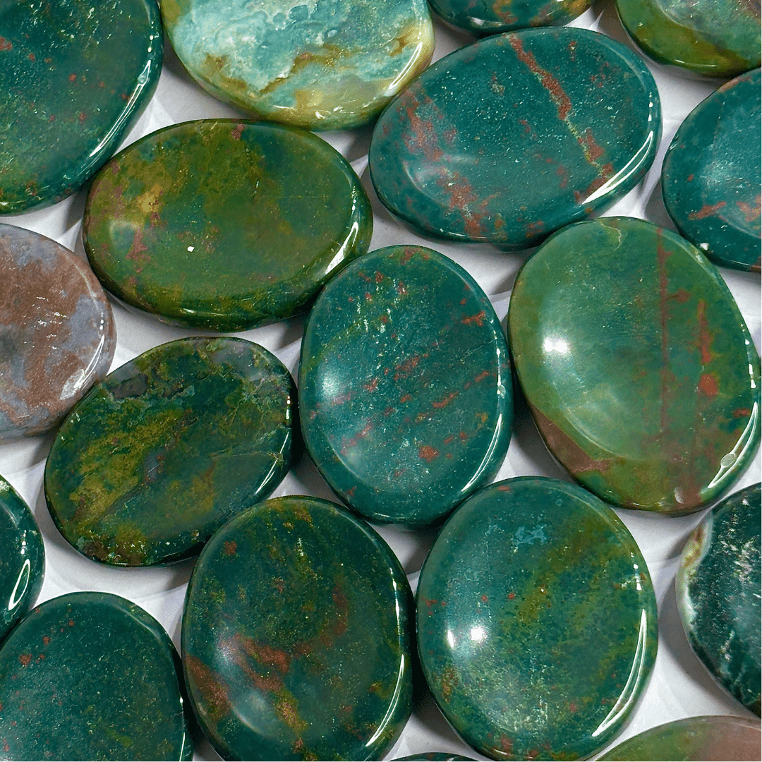 Bloodstone Worry Stone - AEORA ROCKS INDIA - Healing Crystals superstore