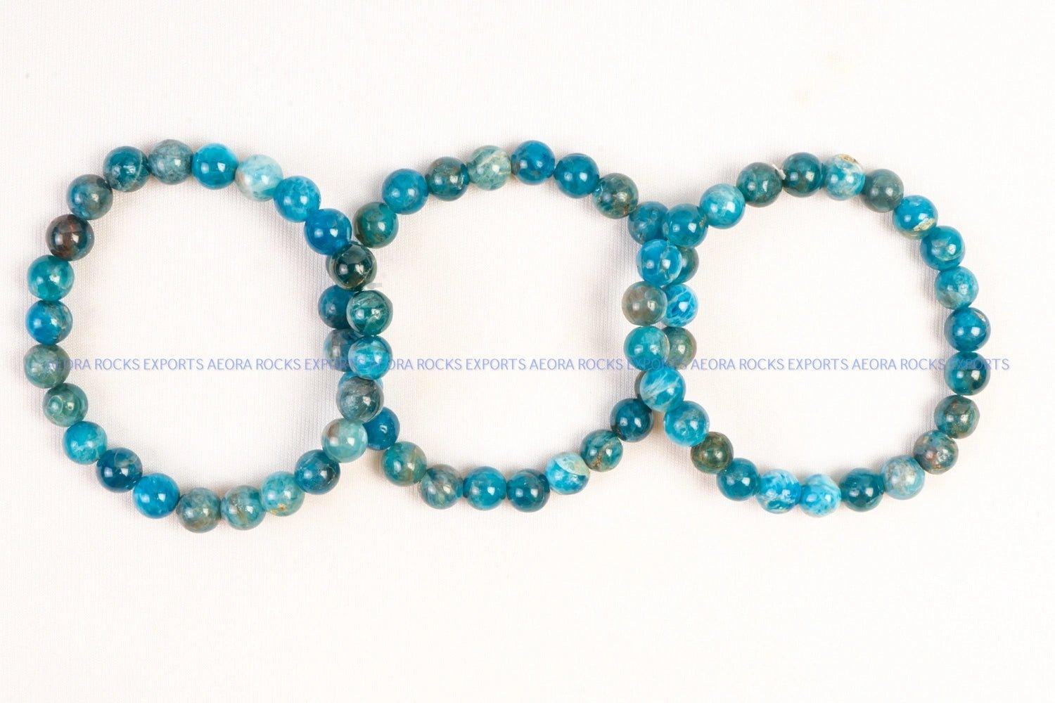 Blue Apatite Bead Bracelet in India - Aeora Rocks - AEORA ROCKS INDIA - Healing Crystals superstore